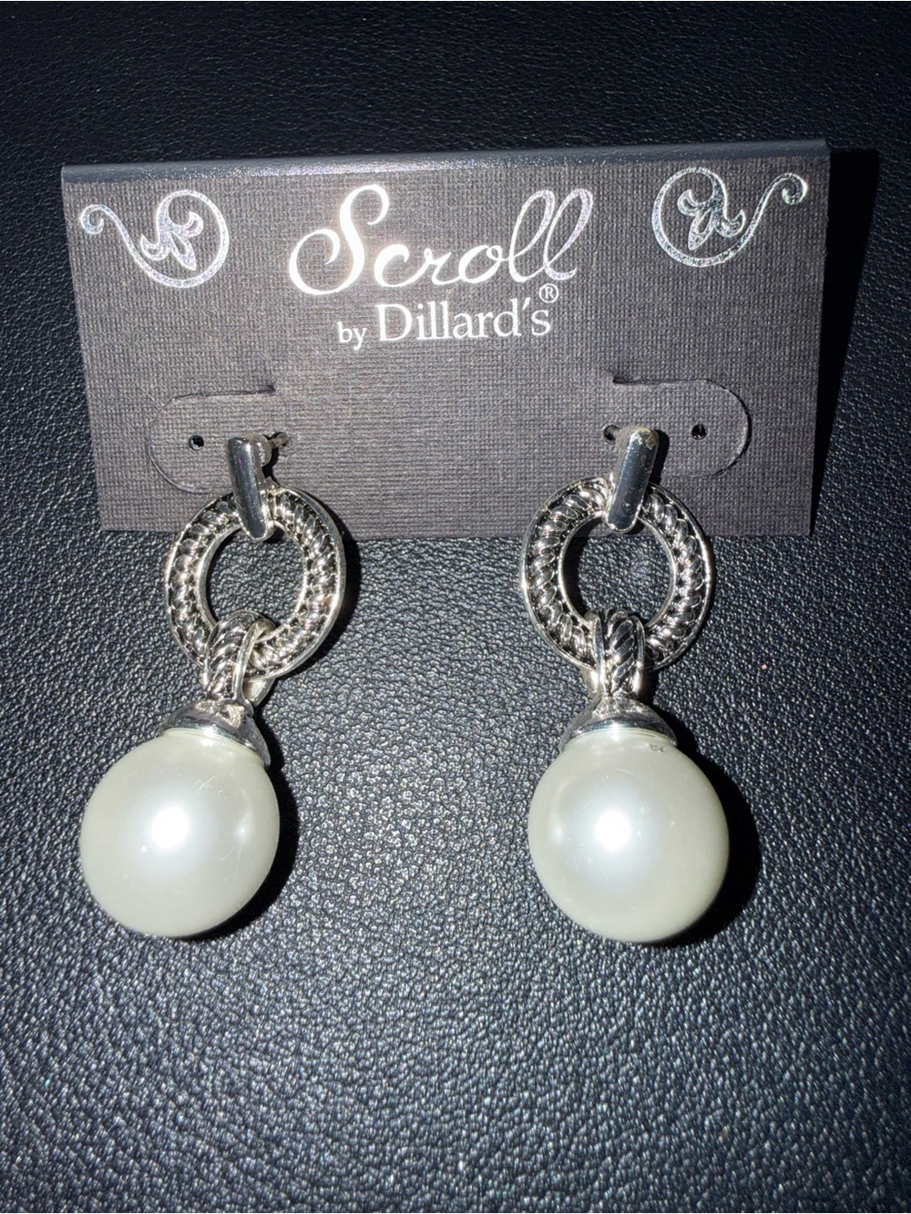 cezanne Silver Rings with Cream Pearl Drop Earrings